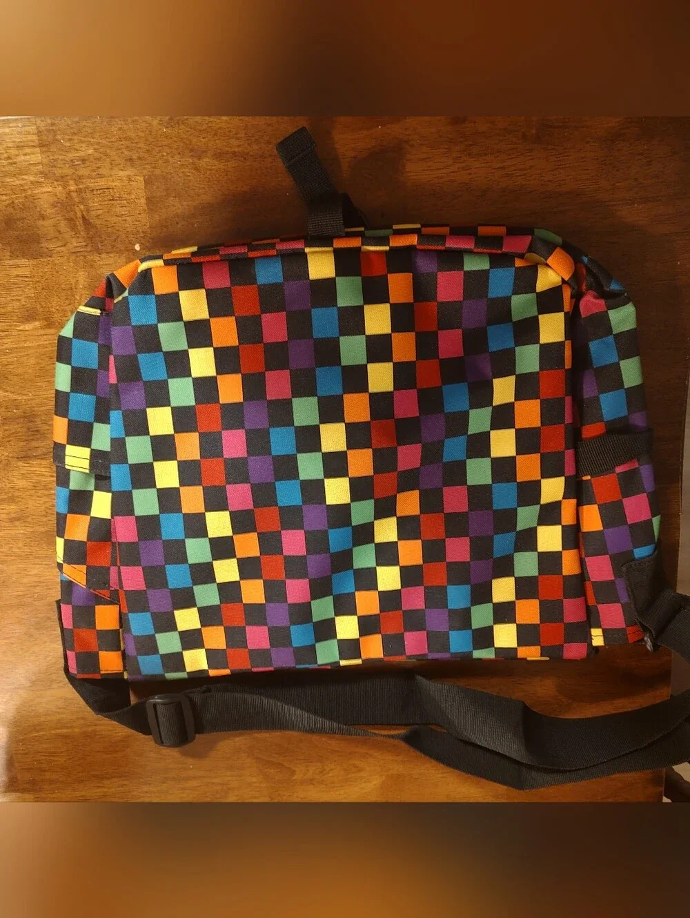 Multicolor Checkerboard Messenger Bag